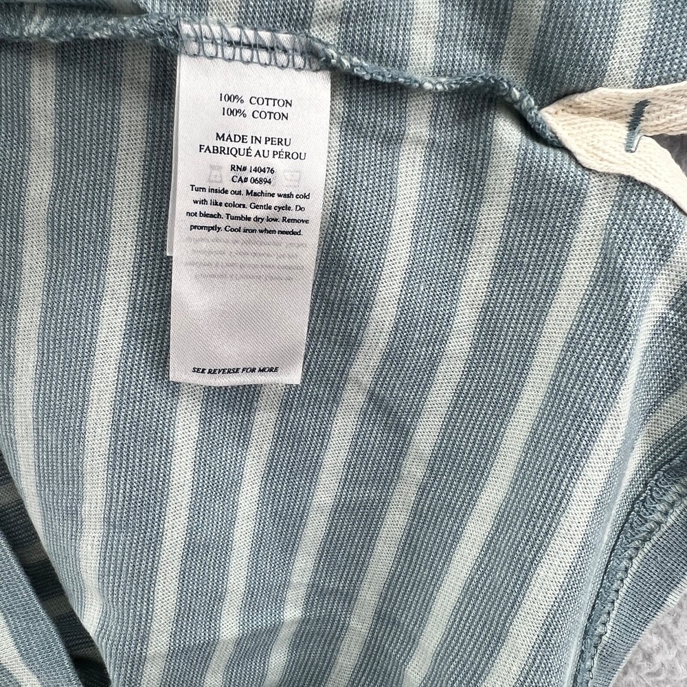 Faherty Isle Polo Shirt Men Small Blue Grey Striped Short Sleeve‎ Cotton Casual - Picture 9 of 14